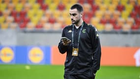 Le défenseur français Lucas Perrin avec le Cercle Bruges le 6 mars 2025