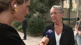 La Première ministre Elisabeth Borne répond aux questions de BFMTV à Matignon, le 16 septembre 2023, en marge des journées européennes du patrimoine.