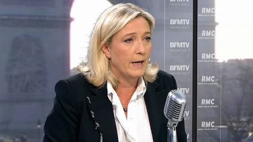 La présidente du Front national, Marine Le Pen, sur BFMTV le 29 mars 2013