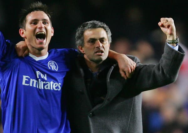 José Mourinho (à droite) avec Frank Lampard en Chelsea en 2005