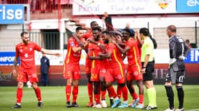 Duckens NAZON (qrm) pendant le match des Playoffs Down Ligue 2 BKT entre Quevilly Rouen et Villefranche au Stade Mermoz le 29 mai 2022 à Rouen, France.