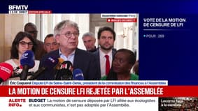Rejet de la motion de censure LFI: "Cela nous incite à mettre encore plus la pression sur les députés d'opposition afin qu'ils censurent ce gouvernement", déclare Éric Coquerel
