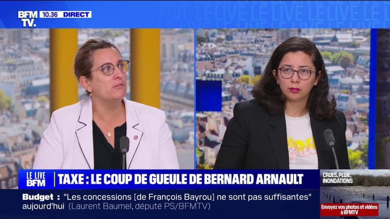 Perrine Goulet: [Bernard Arnault] oublie de dire qu'on a baissé depuis 7 ans l'imposition sur ces grandes entreprises