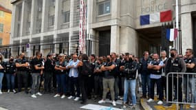 Des officiers de la PJ de Marseille ont manifesté le vendredi 7 septembre après le limogeage de leur directeur. 