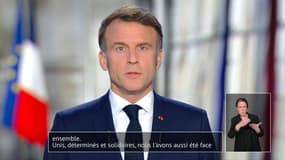Emmanuel Macron lors de ses vœux à Paris le 31 décembre 2024