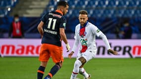 Neymar et Savanier lors de Montpellier-PSG