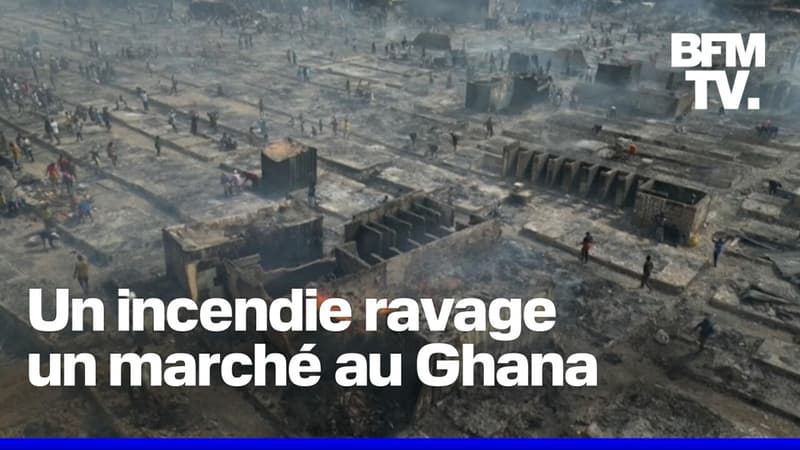 Un énorme incendie ravage le principal marché aux fripes du Ghana