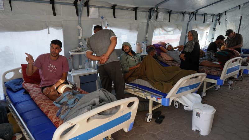 Des blessés au sein de l'hôpital Al-Aqsa le 15 mai 2024