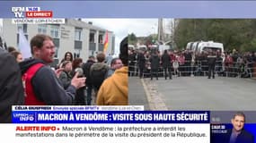"On ne peut pas parler donc on fait du bruit": Emmanuel Macron accueilli au bruit des casseroles à Vendôme, dans le Loir-et-Cher