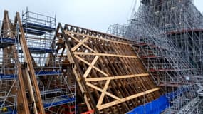 Le chantier de la cathédrale Notre-Dame de Paris, le 8 décembre 2023