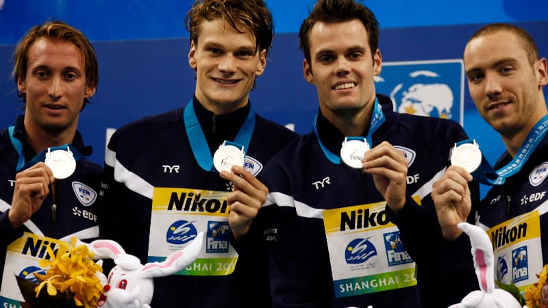 Gilot, Agnel, Mallet et Stravius : le quatuor argenté du 4x200 m NL.