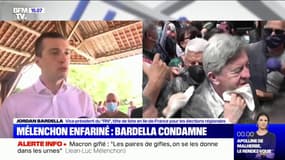 Jean-Luc Mélenchon enfariné: Jordan Bardella condamne toute "attaque physique contre des élus"