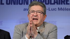 Le candidat LFI Jean-Luc Mélenchon, le 10 avril 2022 à Paris