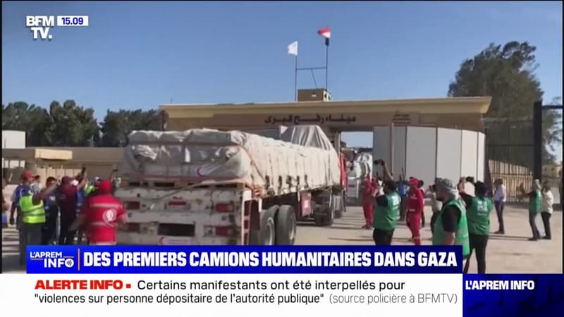 Aide humanitaire à Gaza: des camions commencent à arriver depuis l'Égypte