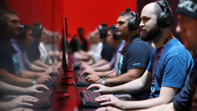 Gamers lors de l'Electronic Entertainment Expo E3, organisée à Los Angeles en juin 2017