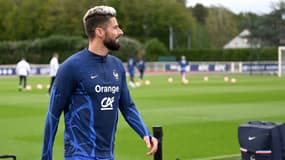 Olivier Giroud avec l'équipe de France en septembre 2022.