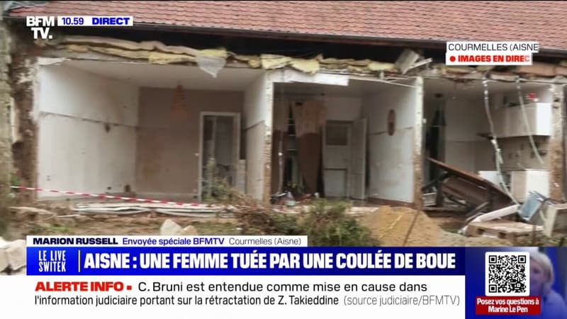 C'est la première fois que je vois ça: à Courmelles, dans l'Aisne, la coulée de boue a ravagé la façade d'une maison