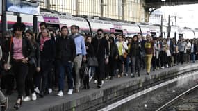 Quais de la gare Saint-Lazare un jour de grève, le 24 avril 2018