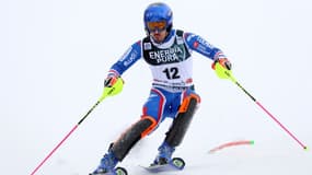 Victor Muffat-Jeandet sur la piste du slalom de Zagreb, avant sa blessure, le 6 janvier 2022 