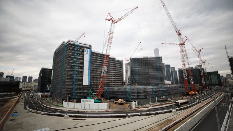 Le chantier du village olympique à Tokyo