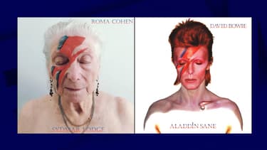 Une retraitée maquillée comme David Bowie sur la pochette de l'album Aladdin Sane