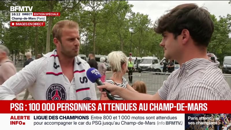 Victoire du PSG: les supporters impatients attendent les joueurs sur le Champ-de-Mars