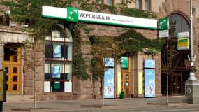 Une agence Ukrsibbank (BNP Paribas) à Kiev. 