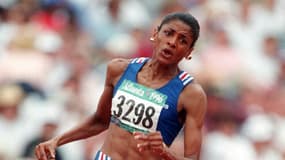 Marie-José Pérec sur 200m lors des Jeux olympiques d'Atlanta, le 4 août 1996