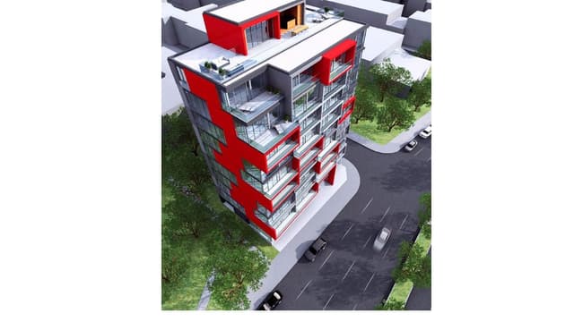Cet immeuble est construit d'une drôle de manière.