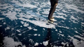 Un lac gelé à Saint-Point-Lac (Doubs), le 8 janvier 2009. Photo d'illustration