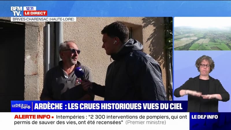 Inondations: Il y avait à peu près 30cm de boue, explique cet habitant de la commune de Brives-Charensac (Haute-Loire)