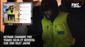 Neymar chambré par Thiago Silva et Herrera sur son gilet jaune