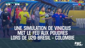 Une simulation de Vinicius met le feu aux poudres lors du match U20 Brésil - COlombie