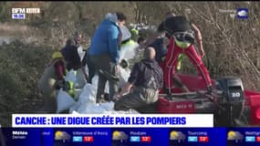 Inondations dans le Pas-de-Calais: les pompiers créent une digue pour remettre la Canche dans son lit