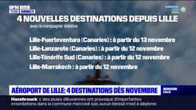 Quatre nouvelles destinations depuis l'aéroport de Lille à partir de novembre