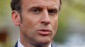 Emmanuel Macron le 12 avril 2022, à Mulhouse. 