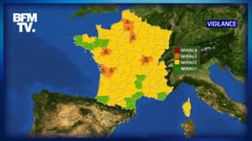 Sept départements sont placés en vigilance orange par Météo-France, le 8 février 2021.