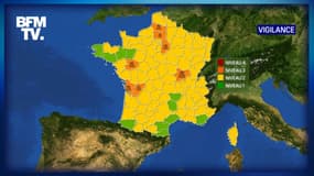 Sept départements sont placés en vigilance orange par Météo-France, le 8 février 2021.