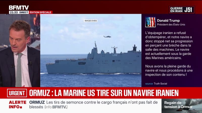 Donald Trump annonce que la marine américaine a tiré sur un cargo iranien dans le golfe d'Oman et en a pris le contrôle