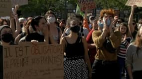Environ 200 personnes se sont rassemblées pour réclamer une meilleure prise en charge par les policiers des victimes de violences sexuelles.