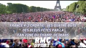 France 4-2 Croatie : Les quatre buts des Bleus fêtés par la fan zone du Champ-de-Mars