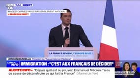 Immigration: "Avec nous, la France protégera ses frontières" assure Jordan Bardella 