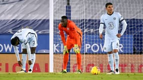 Antonio Rudiger, Edouard Mendy et Thiago Silva, à Leicester le 19 janvier 2021