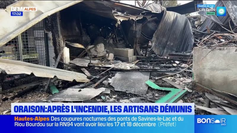 Oraison: des artisans démunis après l'incendie d'un atelier