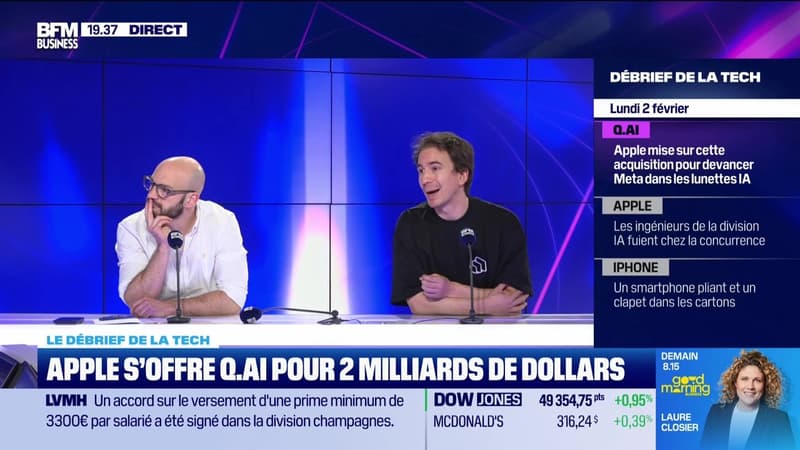 Apple s'offre Q.ai pour 2 milliards de dollars - 02/02