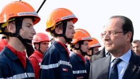 Le président de la République François Hollande lors du 120e Congrès national des pompiers à Chambéry samedi 12 octobre