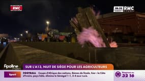 Sur l'A13, nuit de siège pour les agriculteurs