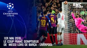 1er mai 2019... Le coup franc somptueux de Messi lors de Barça - Liverpool