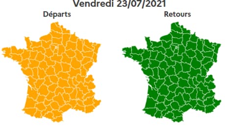 Vendredi, la journée est classée orange dans le sens des départs