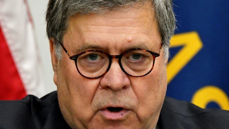 Le ministre américain de la Justice Bill Barr le 2 octobre 2019 à Topeka, au Kansas.